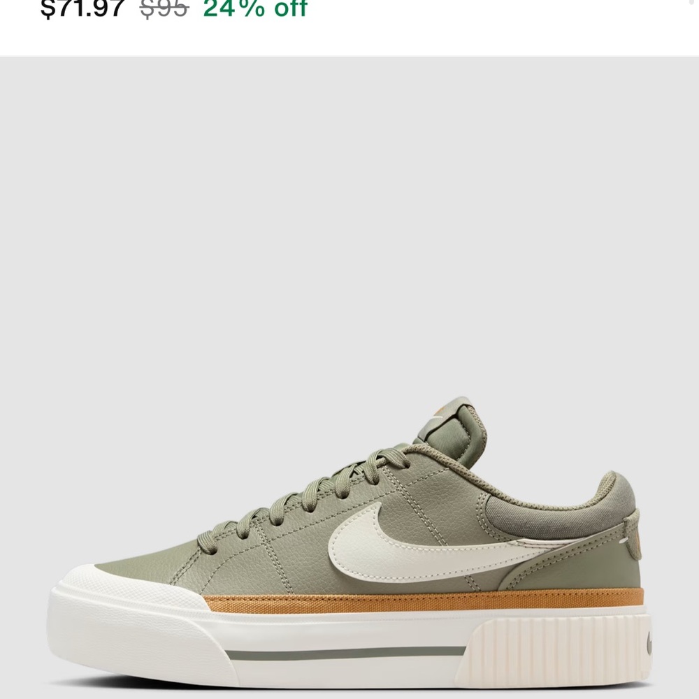 Nike Sage Green and White Sneakers